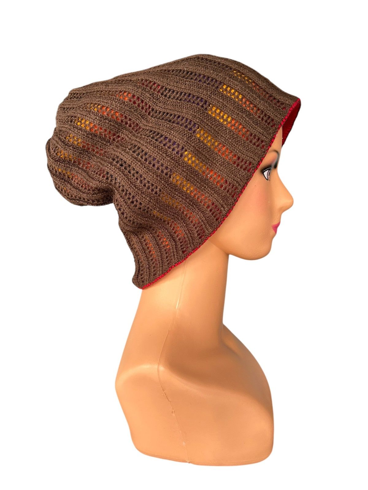 Japanese Brand × Kapital × Vintage Japanese Style knitt Reversible Big Beanie Hats Size ONE SIZE - 6 Thumbnail