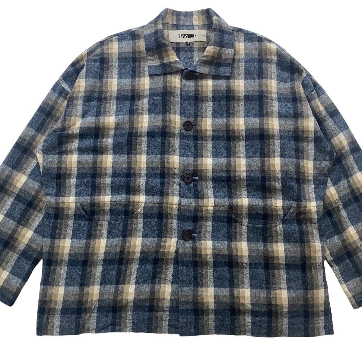 Japanese Brand ✨Basisbroek checked oversize light jacket made in Japan Size US L / EU 52-54 / 3 - 2 Thumbnail