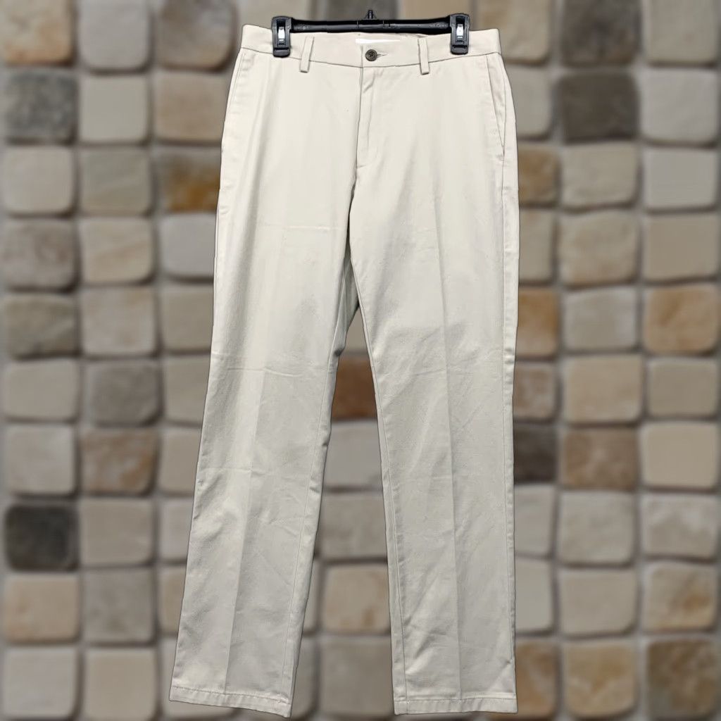 Essentials Amazon Essentials Pants Men’s 32Wx31L Slim Flat Front Beig e Cotton Polyester Back Pockets NWT Dress Pants Size US 32 / EU 48 - 1 Thumbnail