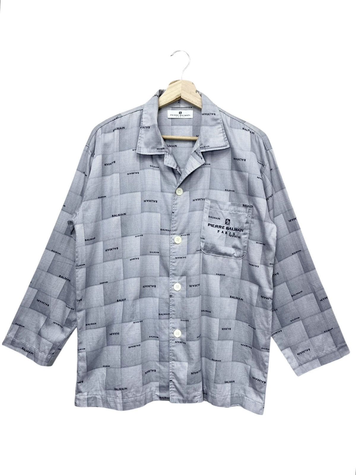 Pierre Balmain 🔥Vintage PIERRE BALMAIN Monogram Check Cotton Pajamas Set Size US M / EU 48-50 / 2 - 2 Thumbnail