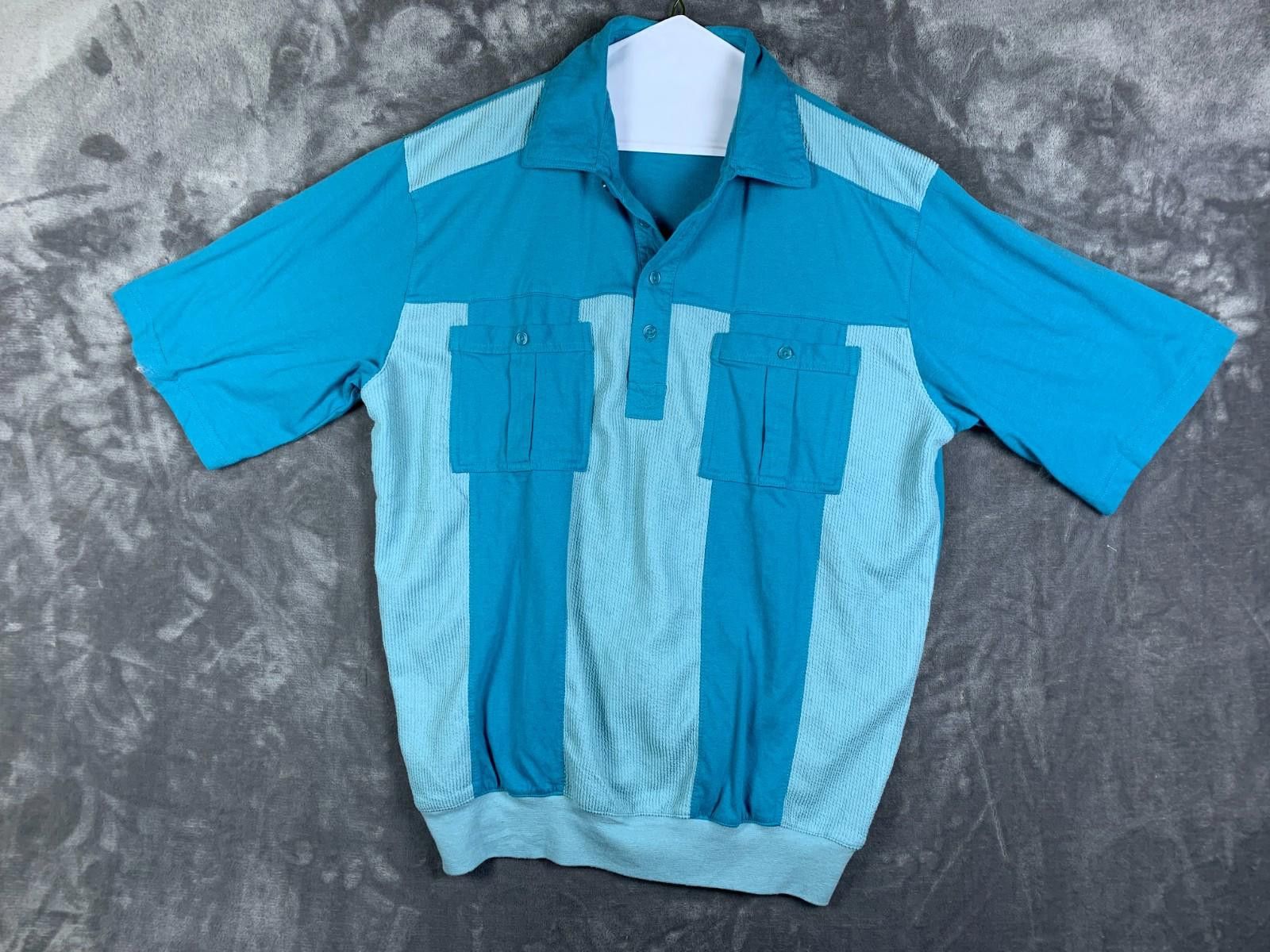 Designer VINTAGE Casual Joe Mens Haband SS Button Neck Shrt Sz M (264 Size US M / EU 48-50 / 2 - 1 Thumbnail
