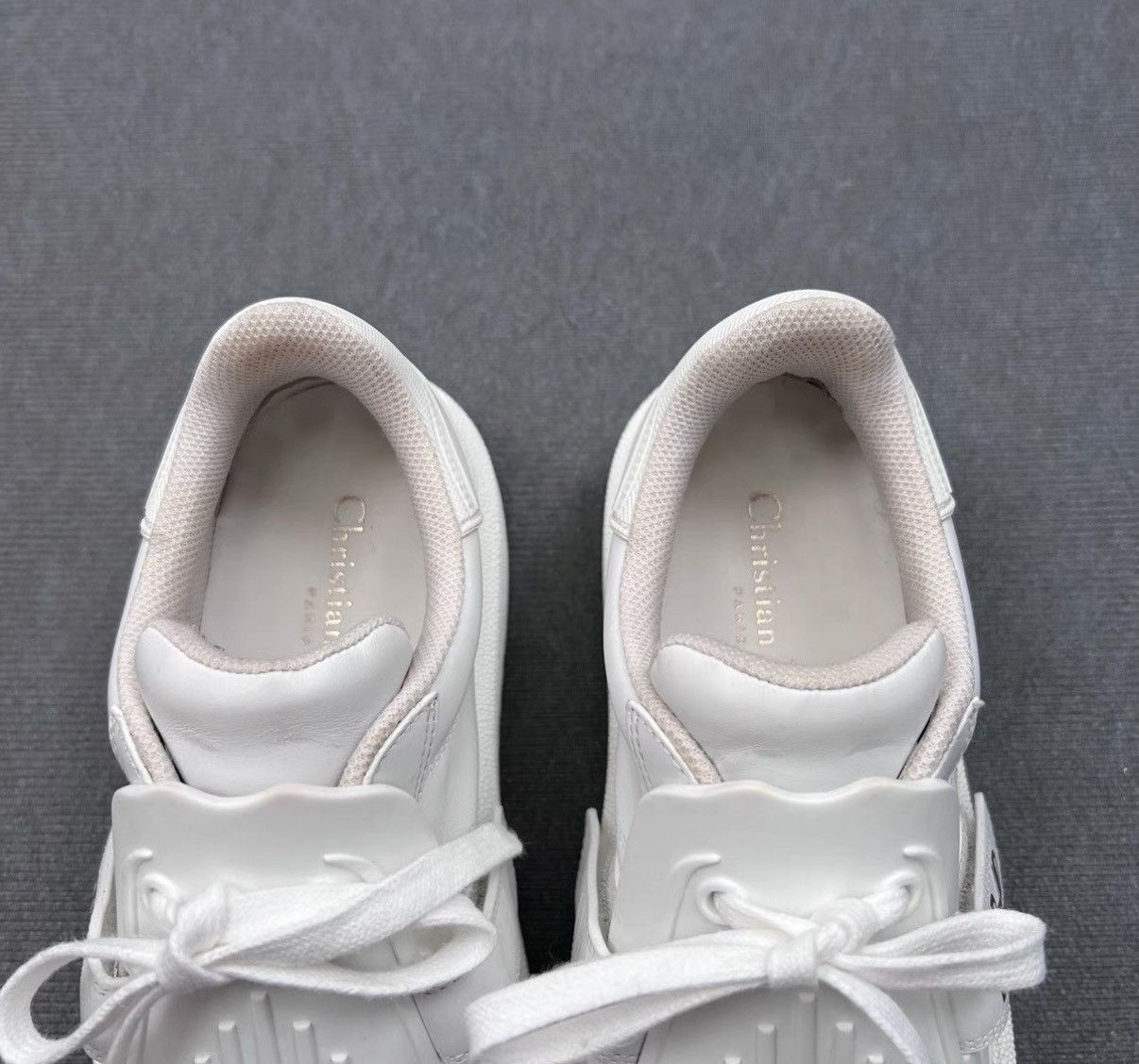 Dior DIOR ID White Low-Top Foil Print Logo Shell Toe Sneakers Size US 7 / IT 37 - 6 Thumbnail