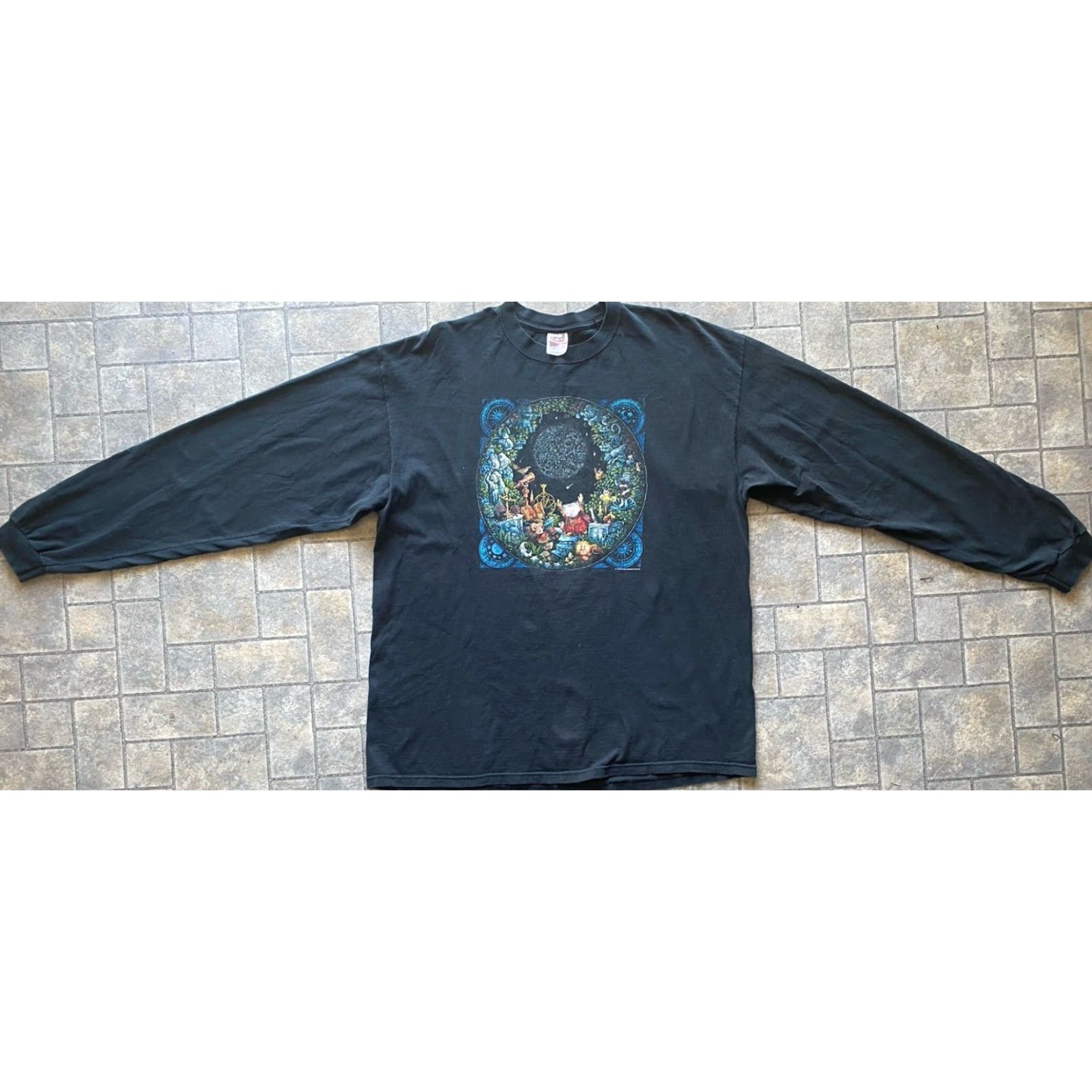 Anvil VINTAGE 1998 Bill Bell Astrology Wizard Long Sleeve Shirt 2XL Men’s Black Cotton VTG Size US XXL / EU 58 / 5 - 2 Thumbnail
