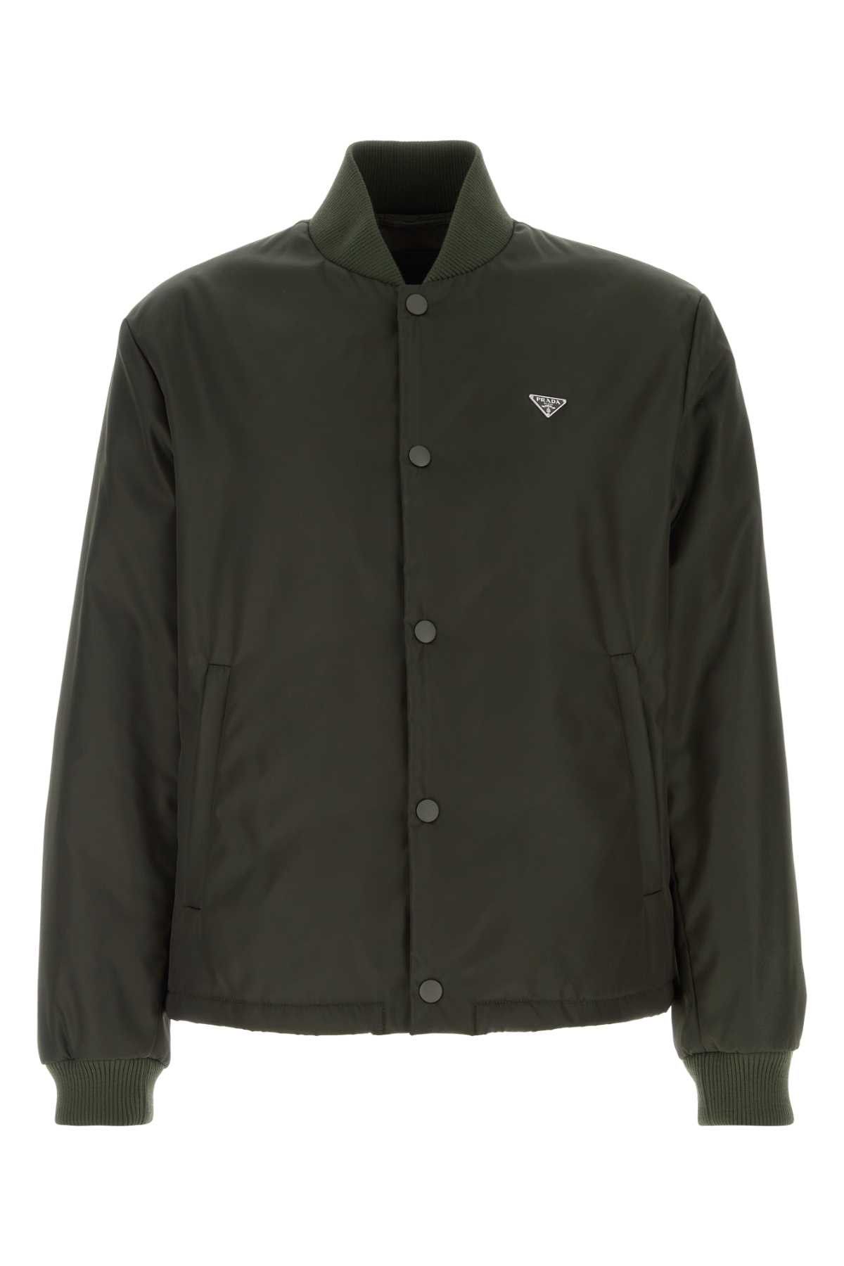 Prada Bottle Green Nylon Bomber Jacket Size US M / EU 48-50 / 2 - 1 Thumbnail