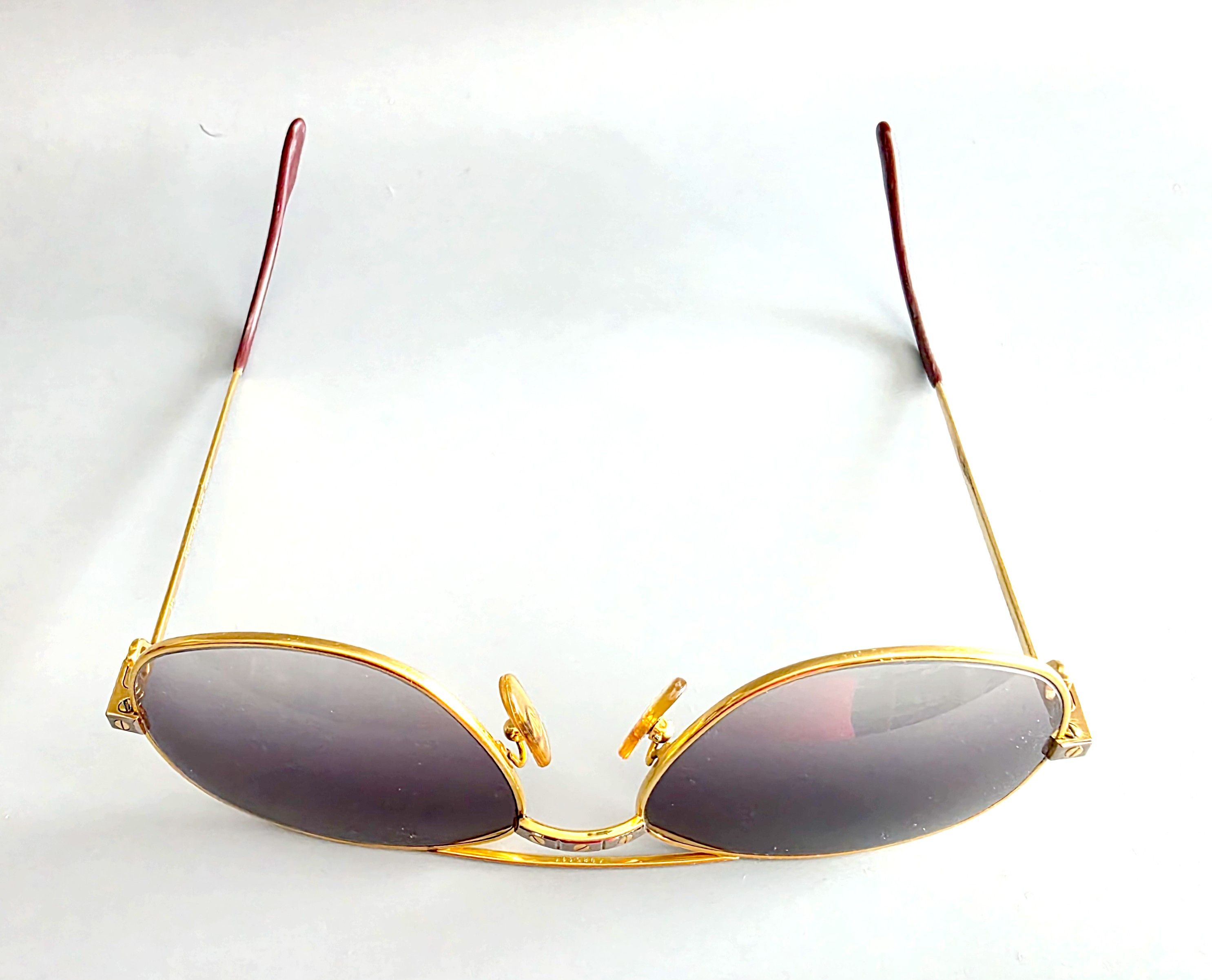 Cartier 🔴 Vintage Cartier Romance Santos Sunglasses Gold Plated Size ONE SIZE - 14 Thumbnail