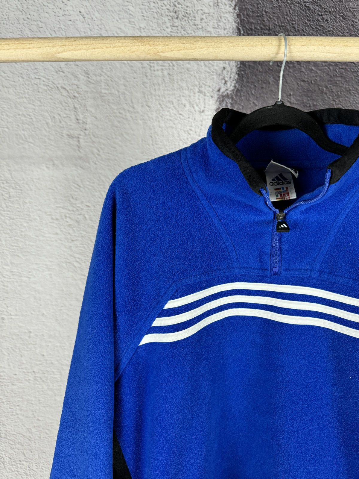 Adidas Adidas vintage 90s blue fleece pullover 1/4 zip sweater logo Size US L / EU 52-54 / 3 - 4 Thumbnail