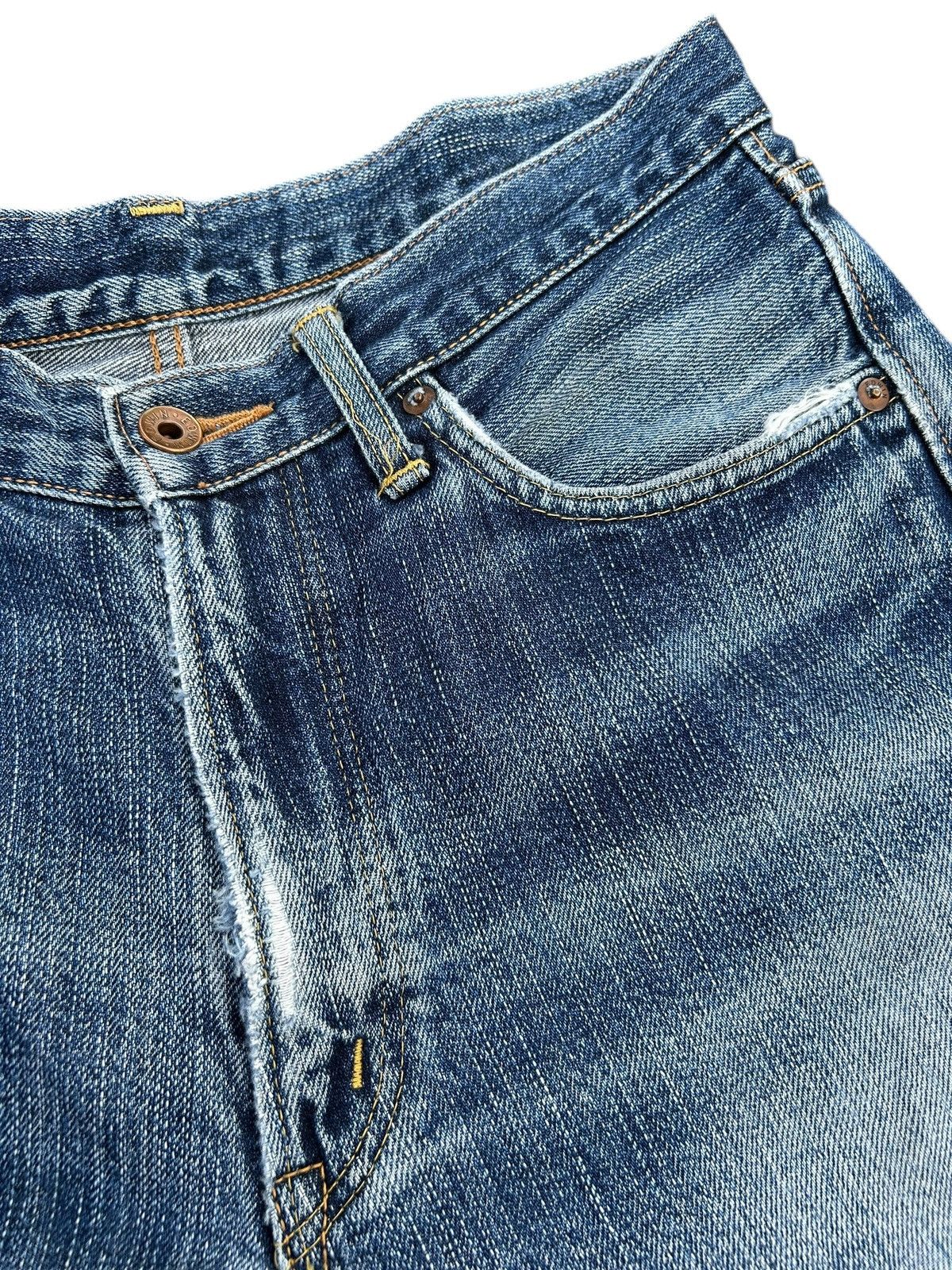 Kapital Trashed Vintage Edwin 505z Selvedge Denim Jeans Size US 30 / EU 46 - 6 Thumbnail