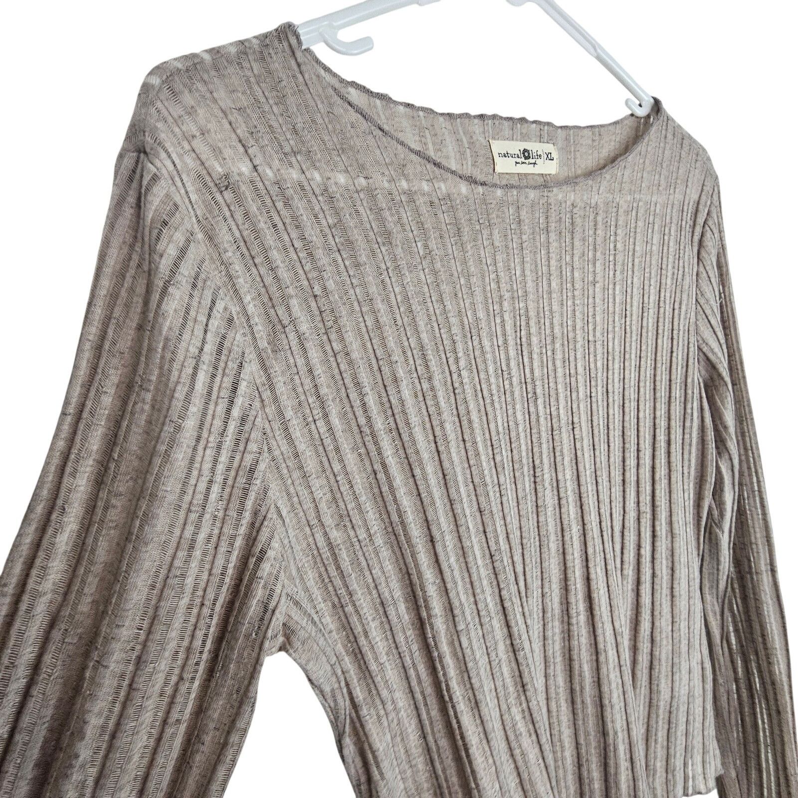 Naturalizer Natural Life Womens Pearl Knit Layering Top XL Ribbed Sheer Size XL / US 12-14 / IT 48-50 - 5 Thumbnail
