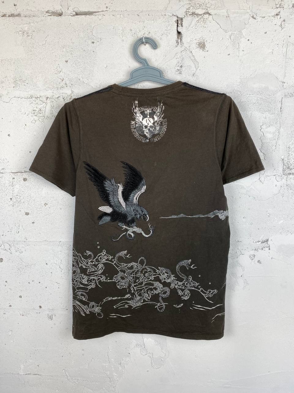 Japanese Brand × Ringspun Vintage y2k Ringspun Punk Japan Eagle Embroidery tshirt Size US XL / EU 56 / 4 - 8 Thumbnail