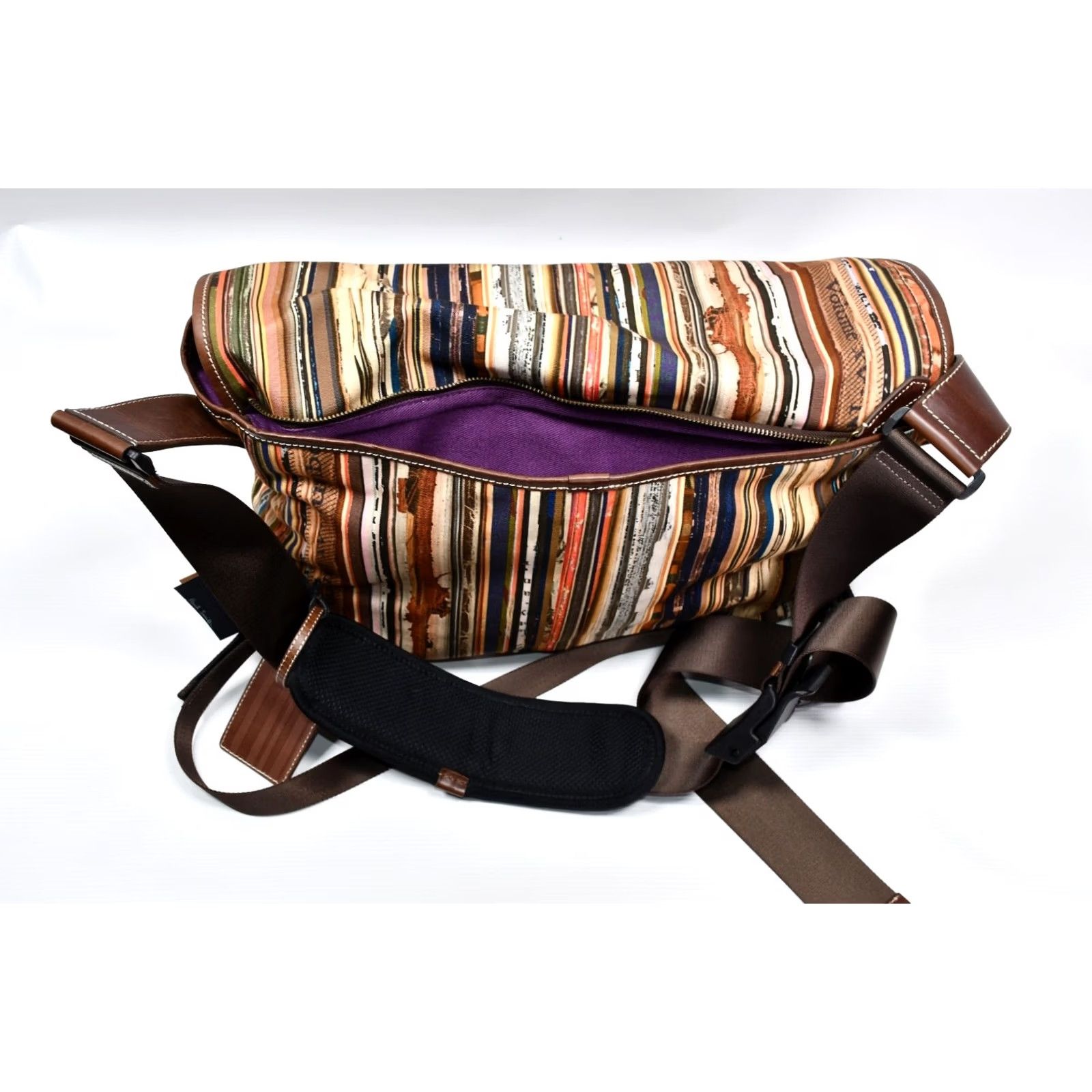 Paul Smith Paul Smith Striped Messenger Bag Multicoloured Men Large Cotton Leather Vintage: No Size ONE SIZE - 4 Thumbnail