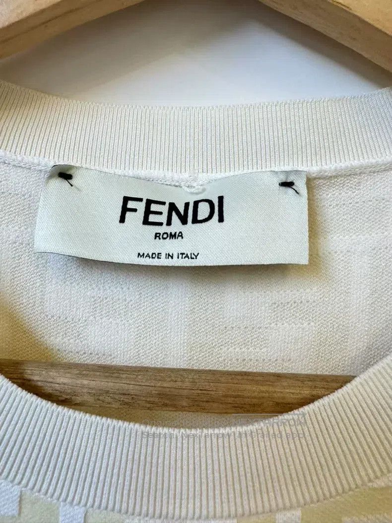 Fendi Fendi SS24 white monogrammed FF print logo short-sleeve Size XS / US 0-2 / IT 36-38 - 3 Thumbnail