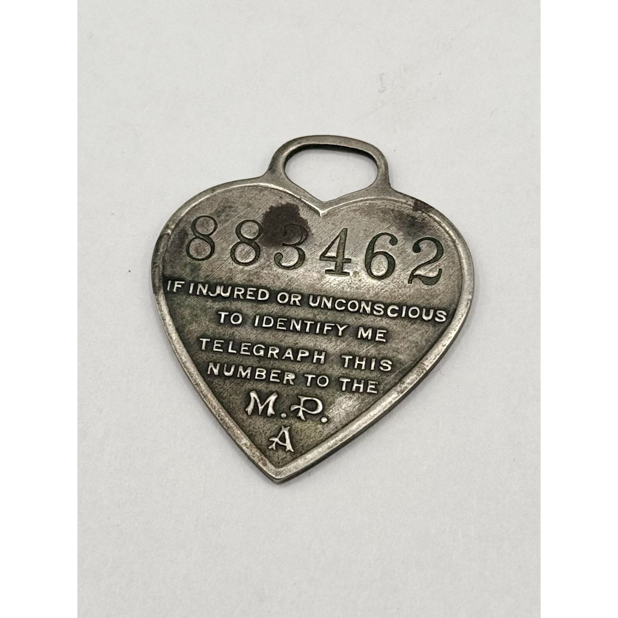 Vintage Antique Massachusetts Protective Insurance ID Key Tag Heart Size ONE SIZE - 7 Thumbnail
