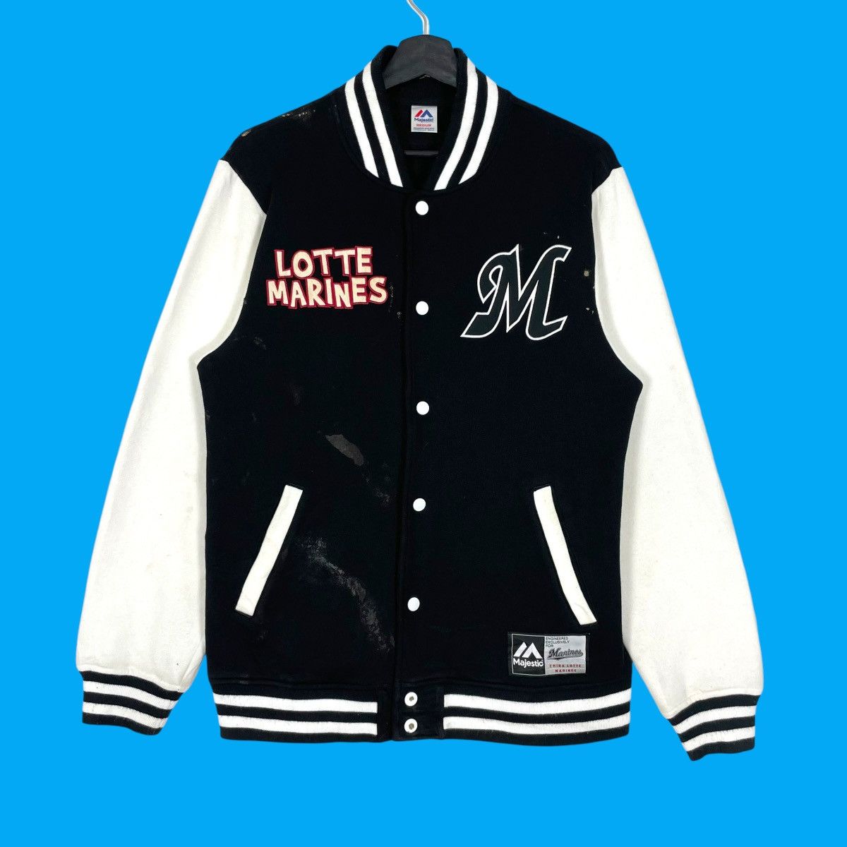 Japanese Brand Vintage Lotte Marines Big Logo University Varsity Jacket Size US S / EU 44-46 / 1 - 1 Thumbnail