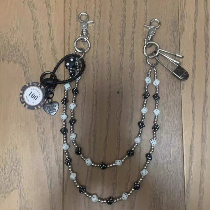 Japanese Brand × Jewelry Retro Bilayer Black White lucky Dice Baccarat Pearl Chain Size ONE SIZE - 9 Thumbnail