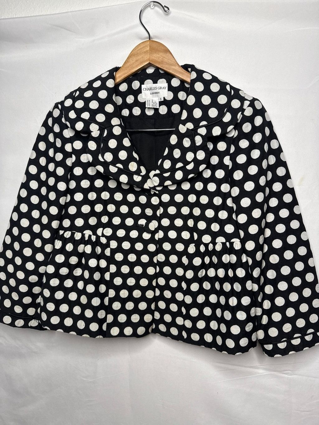 The Unbranded Brand Charles Gray London VINTAGE polka dot black white jacket Sm Size S / US 4 / IT 40 - 2 Thumbnail