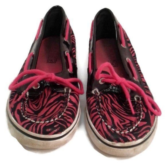 Sperry Sperry Top Sider 5 Biscayne Pink Black Zebra Boat Shoes Snea Size US 5 / IT 35 - 2 Thumbnail