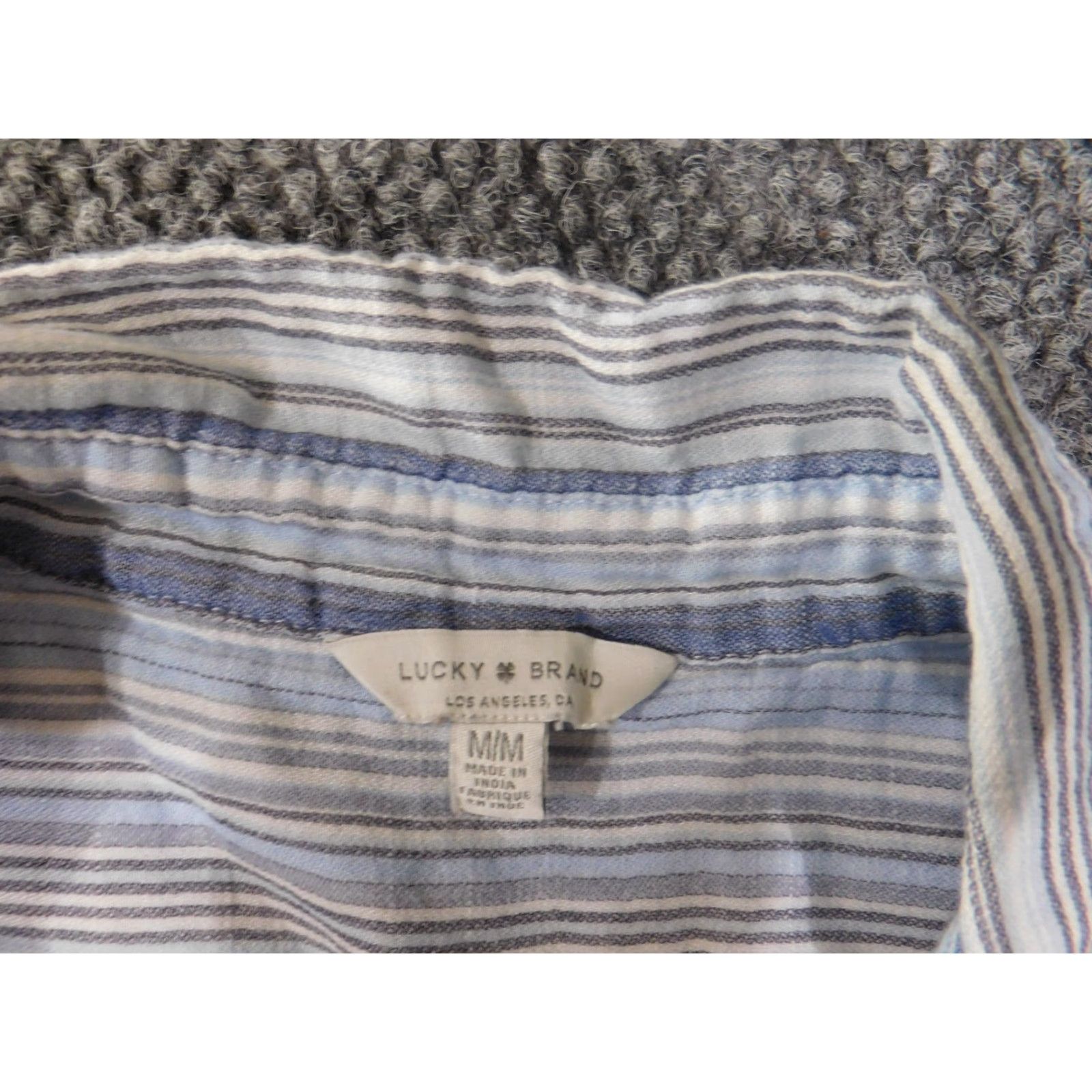 Lucky Brand Lucky Brand Button-Up Shirt Women M Blue Striped Knit Modal Short Sleeve Casual Crew Neck Button-Up Regular Size M Women Blues Striped Casual Size M / US 6-8 / IT 42-44 - 6 Thumbnail