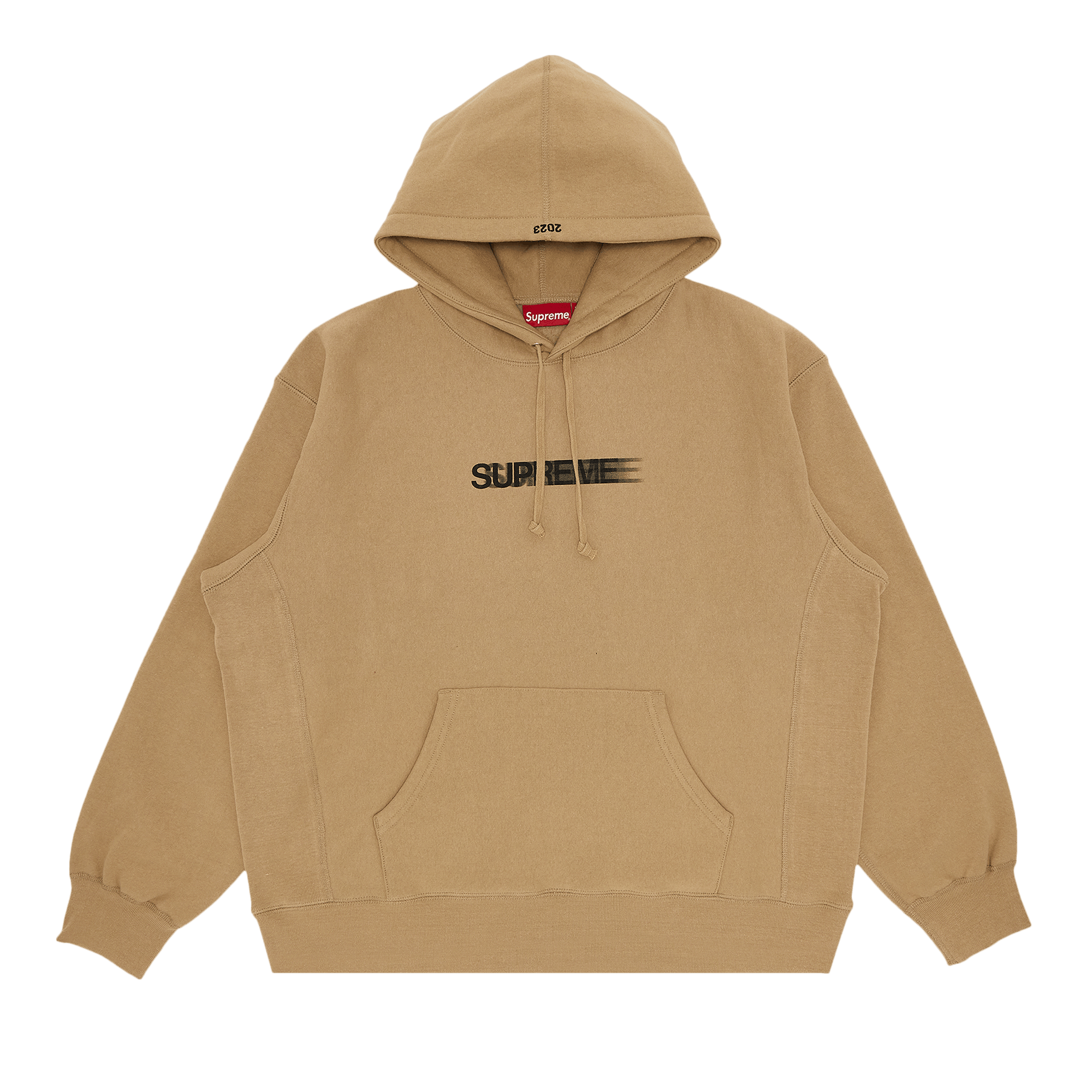 image of Supreme Motion Logo Hooded Sweatshirt Dark Tan, Men's (Size Large)