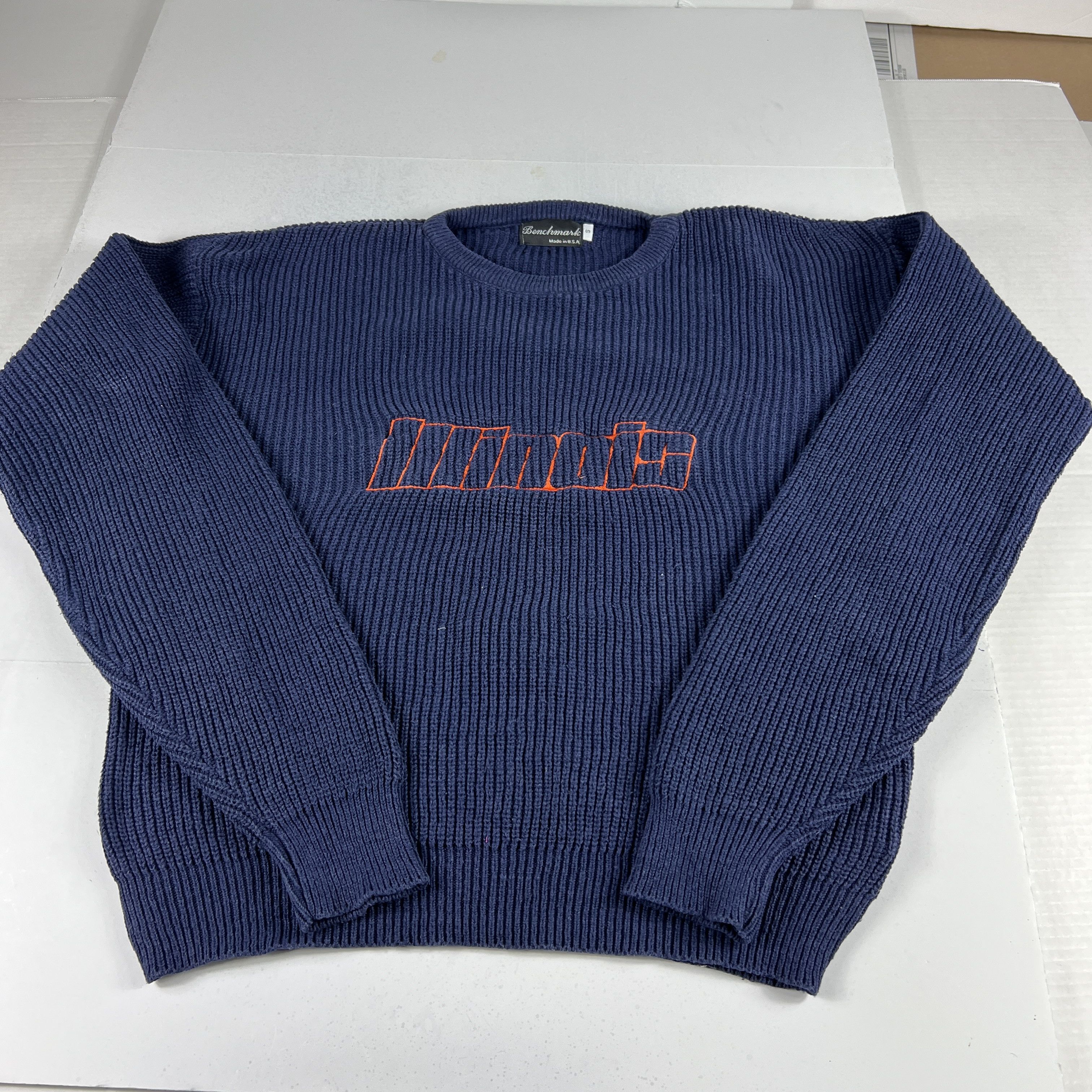 NCAA × Vintage VTG 90s Illinois Fighting Illini Knit Sweater USA Made Size US S / EU 44-46 / 1 - 1 Thumbnail