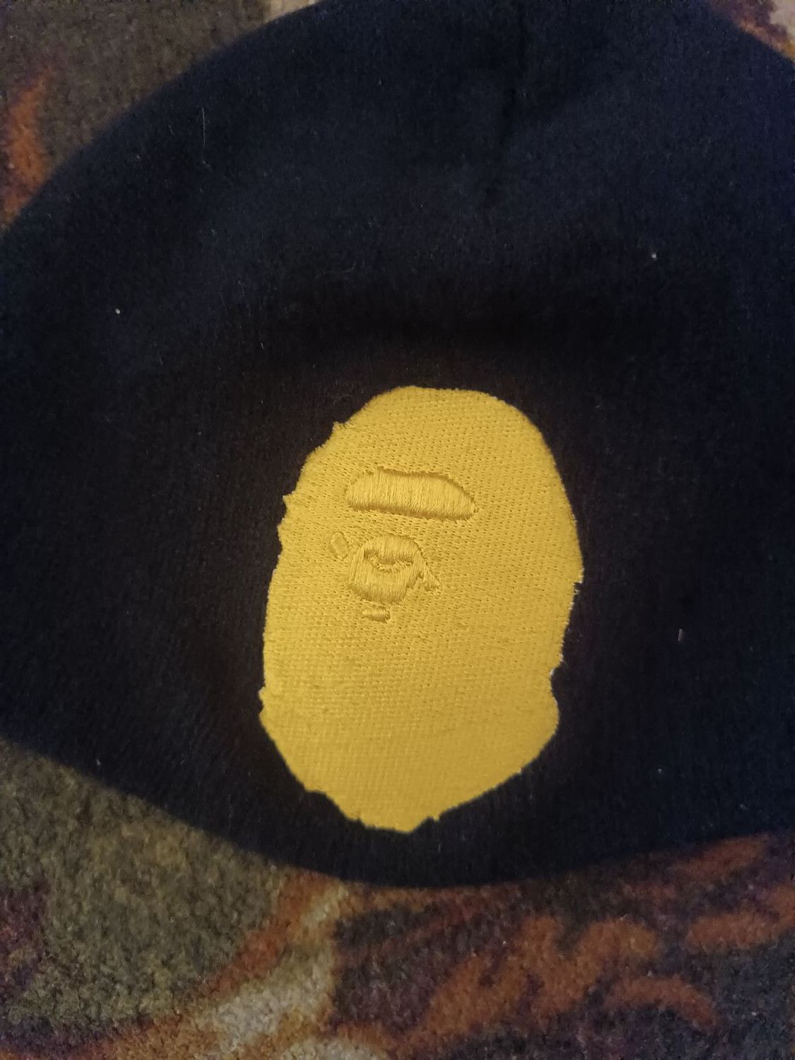 image of Bape Ape Head Knit Cap in Black, Men's
