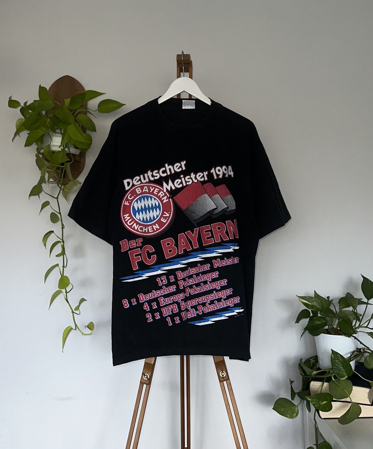 Vintage Rare Vintage T-Shirt FC BAYERN MUNCHEN 1994 Champions. Size US XL / EU 56 / 4 - 1 Thumbnail