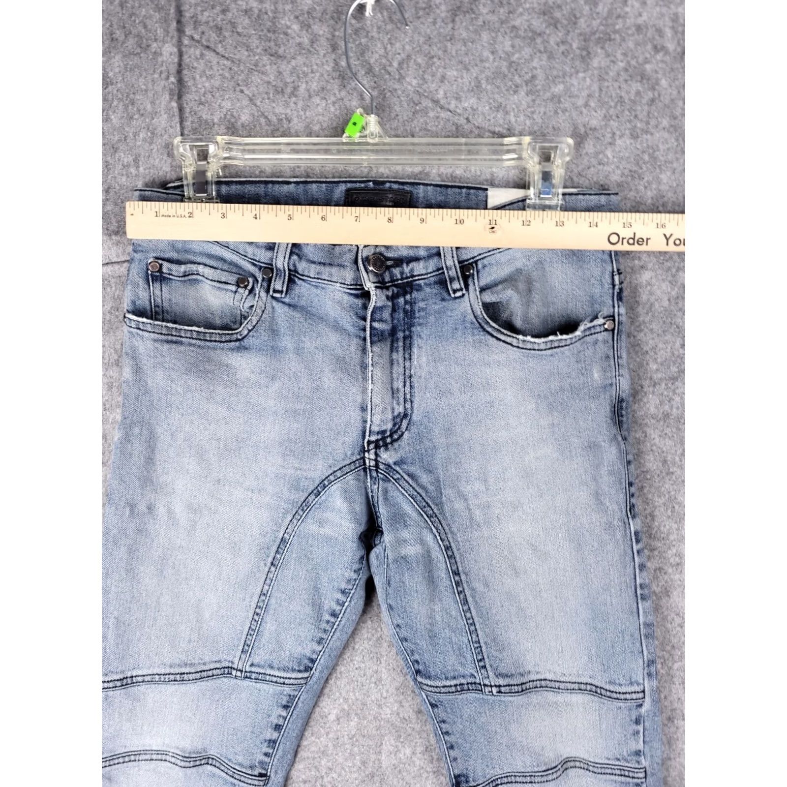 Belstaff Belstaff Jeans Mens 29x32 Skinny Taper Distressed Moto Accordian Denim Blue Size US 29 - 6 Thumbnail