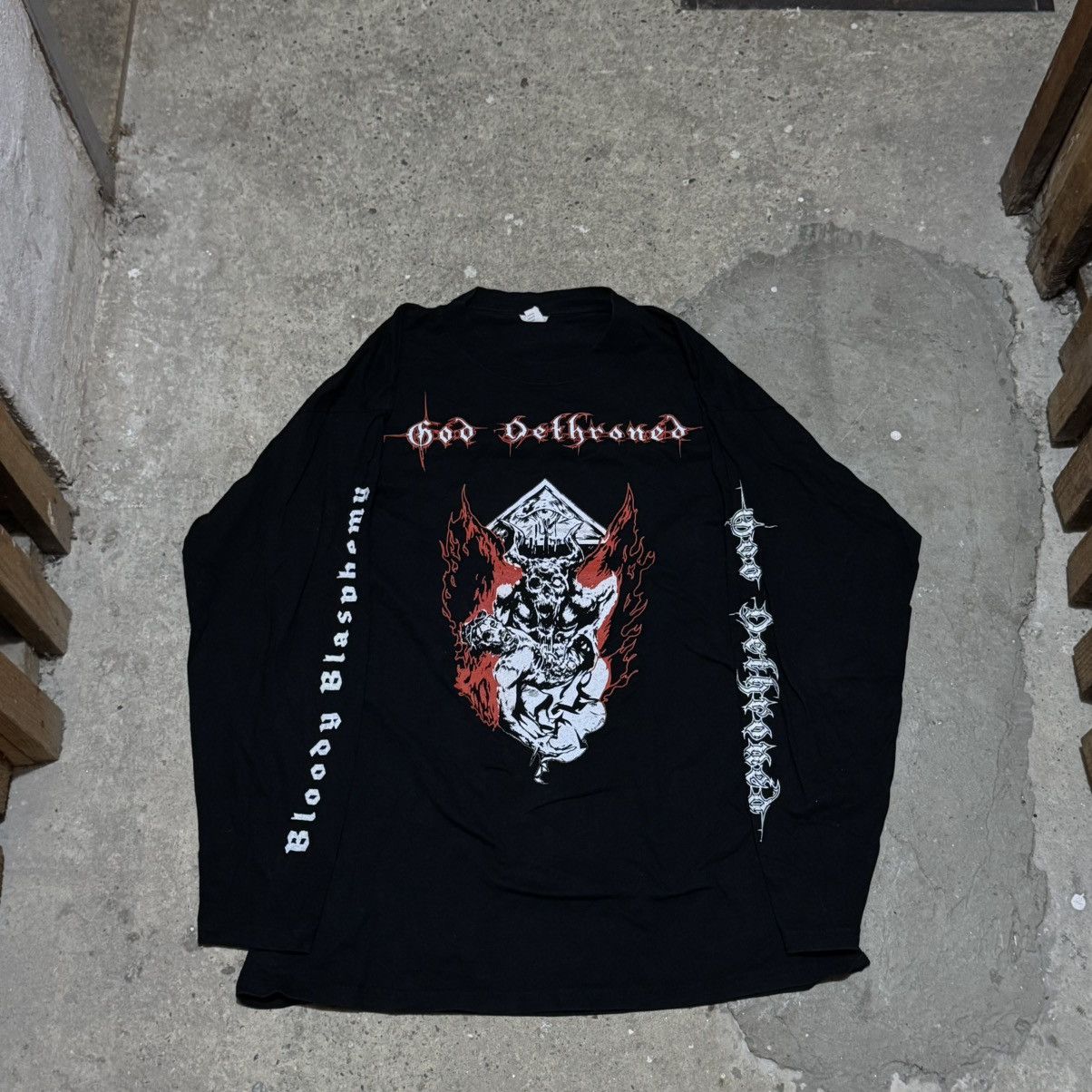 Band Tees × Vintage Vintage Dethrone 90s European Blasphemy 1999 Size US XL / EU 56 / 4 - 1 Thumbnail