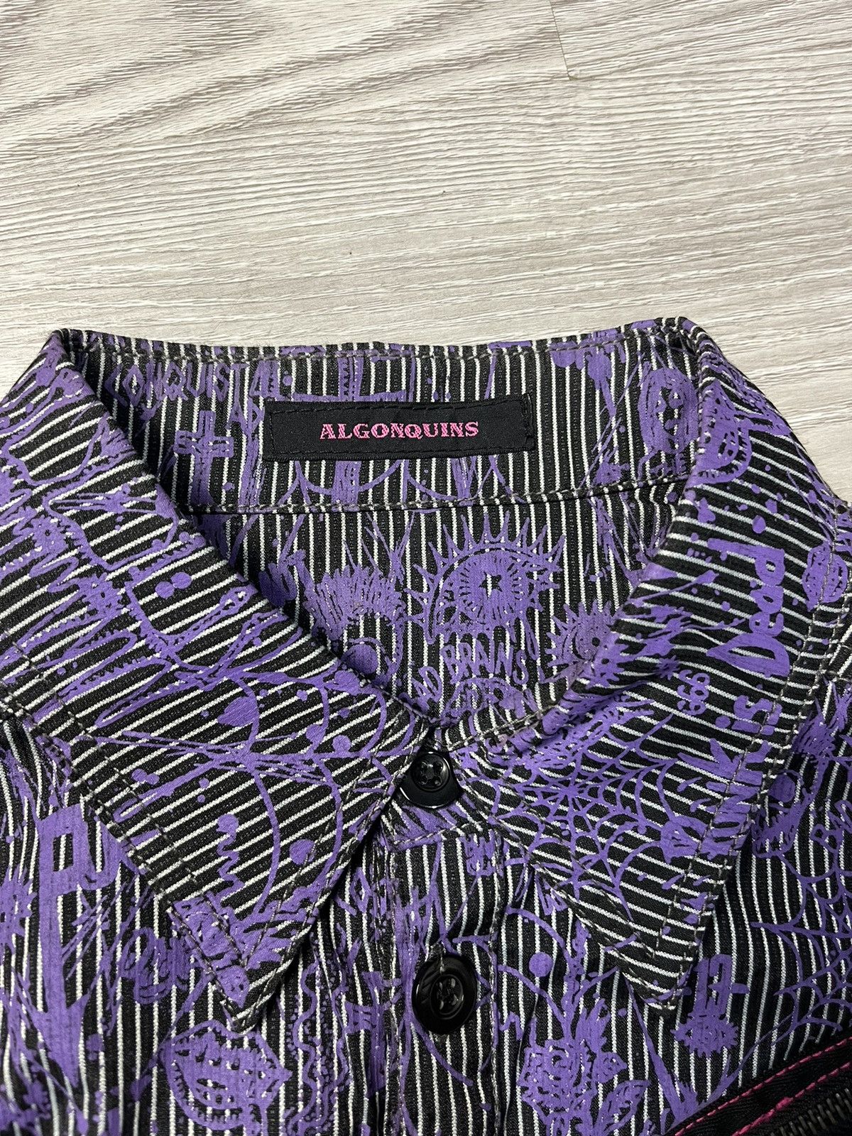 If Six Was Nine × Japanese Brand × Le Grande Bleu (L.G.B.) Rare Gothic Punk Skull algonquins All Over Print Shirt Size US M / EU 48-50 / 2 - 9 Thumbnail