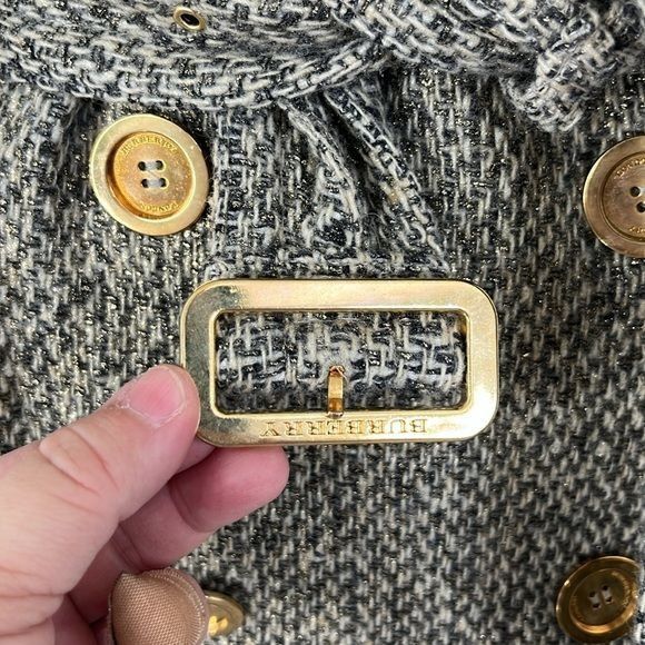 Burberry Burberry Metallic Tweed Gold Belted Trench Coat Jacket Size S / US 4 / IT 40 - 5 Thumbnail