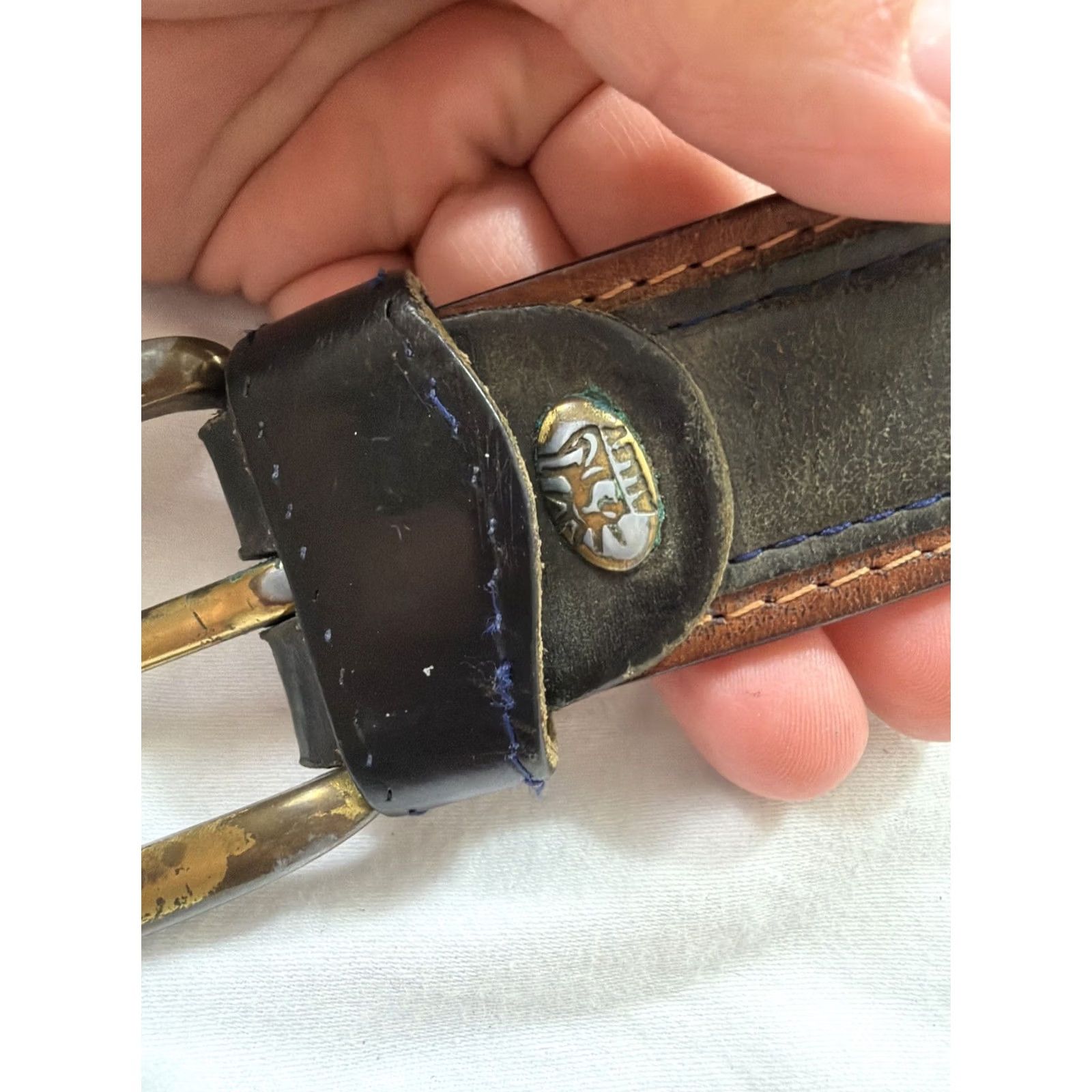 Vintage VINTAGE Unbranded Belt Leather Brown 36 Men Casual Accessory Belt Mens 36 Brown Leather Vintage Fashion 90s Size 36 - 3 Thumbnail