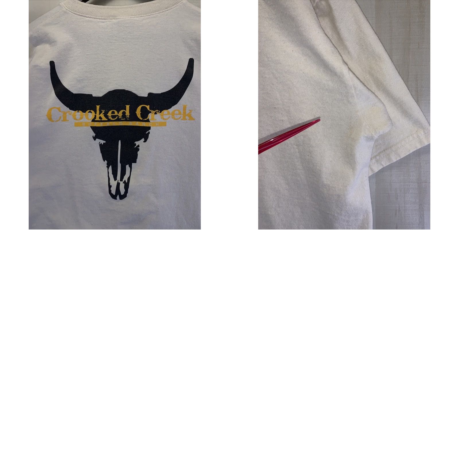 Anvil VINTAGE Crooked Creek Buffalo Ranch Womens T-Shirt Beige 2X Tan 2000s Y2K Anvil Shirt Womens Size XXL / US 16-18 / IT 52-54 - 8 Thumbnail