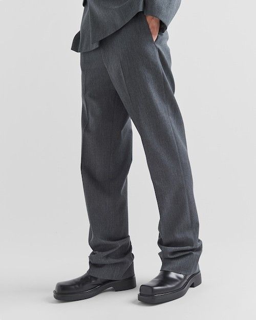 Prada o1bcso1str1025 Garbadine Wool Pants in Dark Grey Size US 36 / EU 52 - 3 Thumbnail