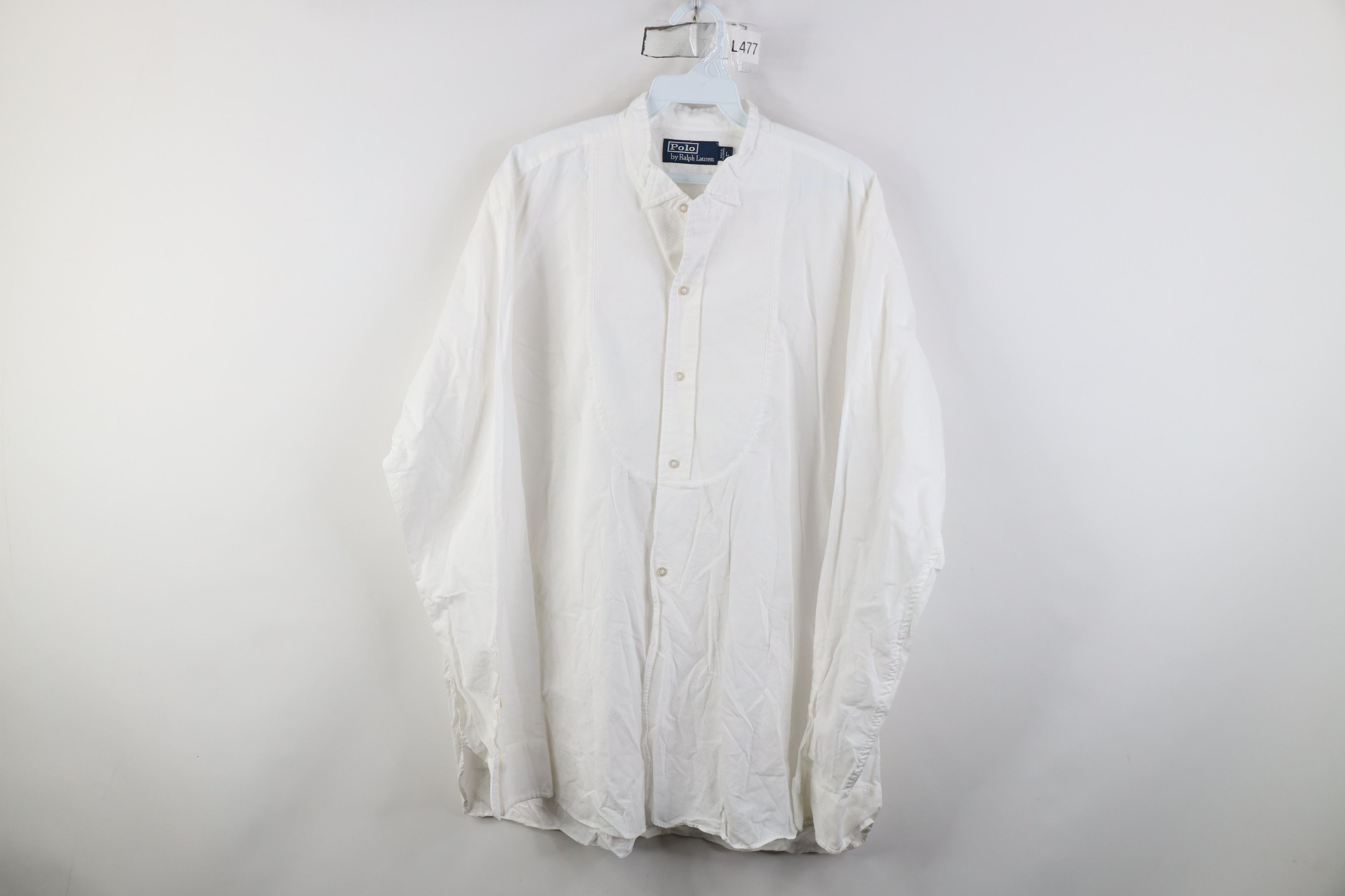Ralph Lauren Vintage 90s Ralph Lauren Tuxedo Collared Button Shirt White Size US L / EU 52-54 / 3 - 1 Thumbnail