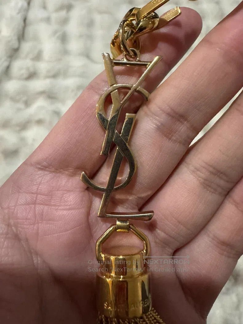 Saint Laurent Paris Saint Laurent Paris Gold Logo Tassel Belt Size ONE SIZE - 3 Thumbnail