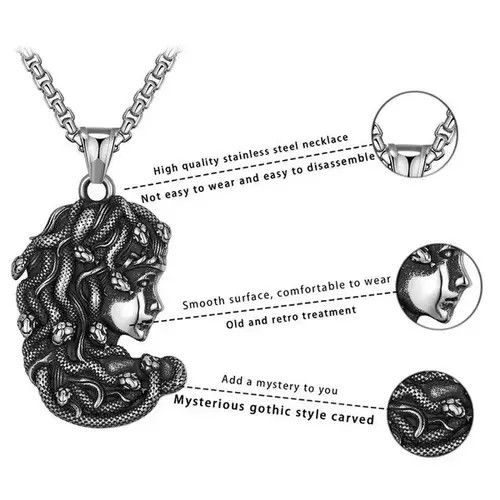 Vintage Medusa Pendants Necklace Size ONE SIZE - 3 Thumbnail