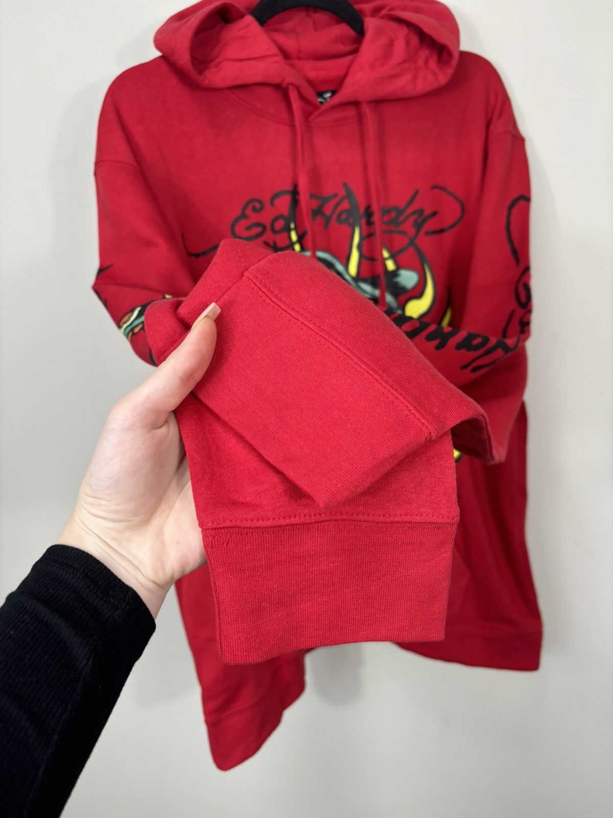 Christian Audigier Ed Hardy Skull In Fire Big Logo Y2K Hype NEW Red Hoodie Size US L / EU 52-54 / 3 - 7 Thumbnail