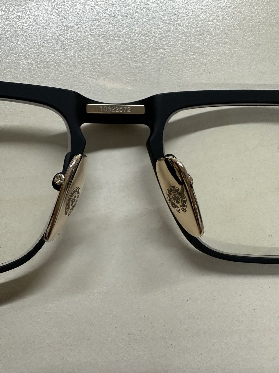 Chrome Hearts Chrome Hearts YOU'RE LATE BK/GP Cross Glasses Frame Size ONE SIZE - 11 Thumbnail