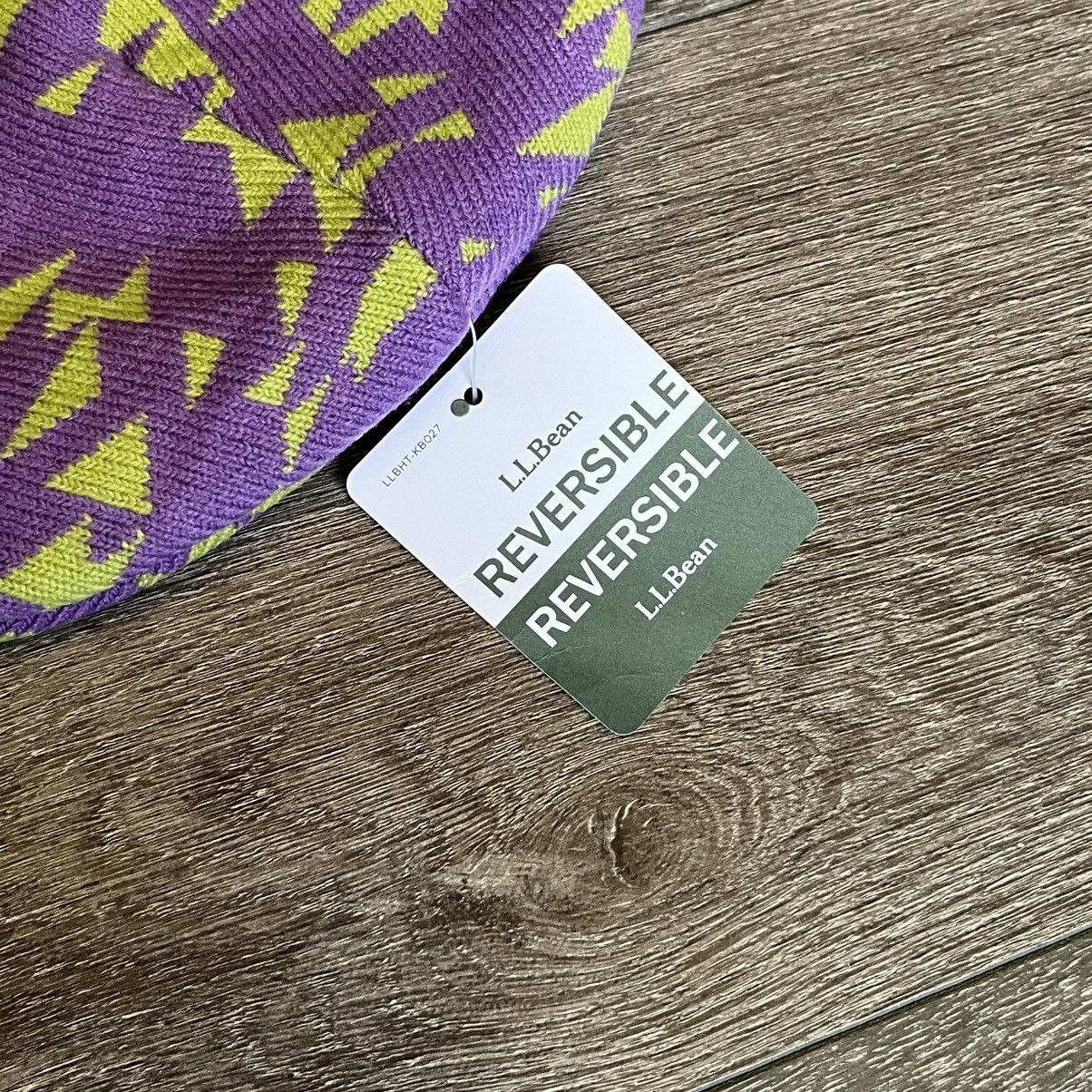 L.L. Bean New Vintage LL Bean Geometric Grid Pattern Reversible Beanie Size ONE SIZE - 4 Thumbnail