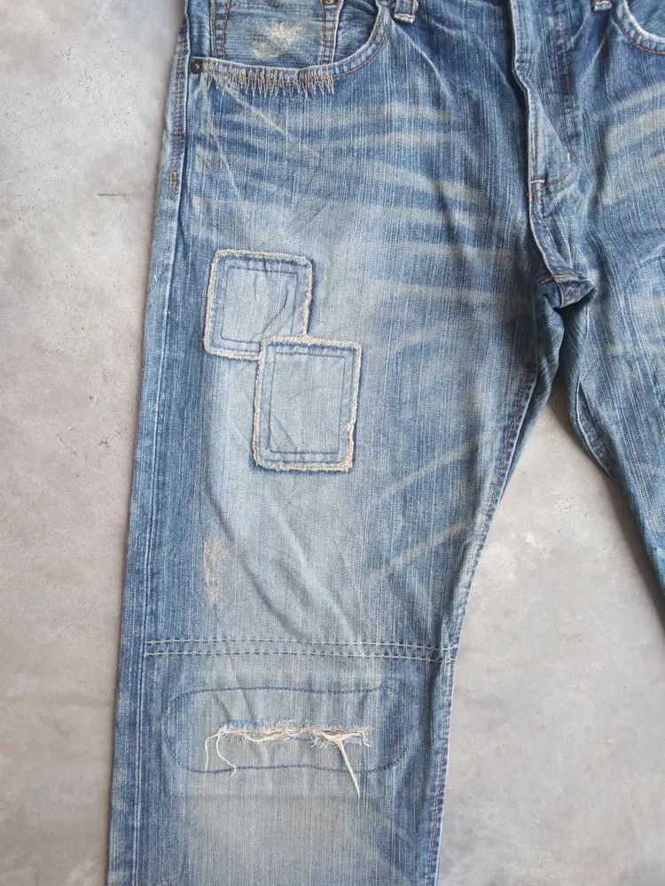 Edwin Vintage Japanese Brand Edwin Distressed Jeans 34x32 Size US 34 / EU 50 - 5 Thumbnail
