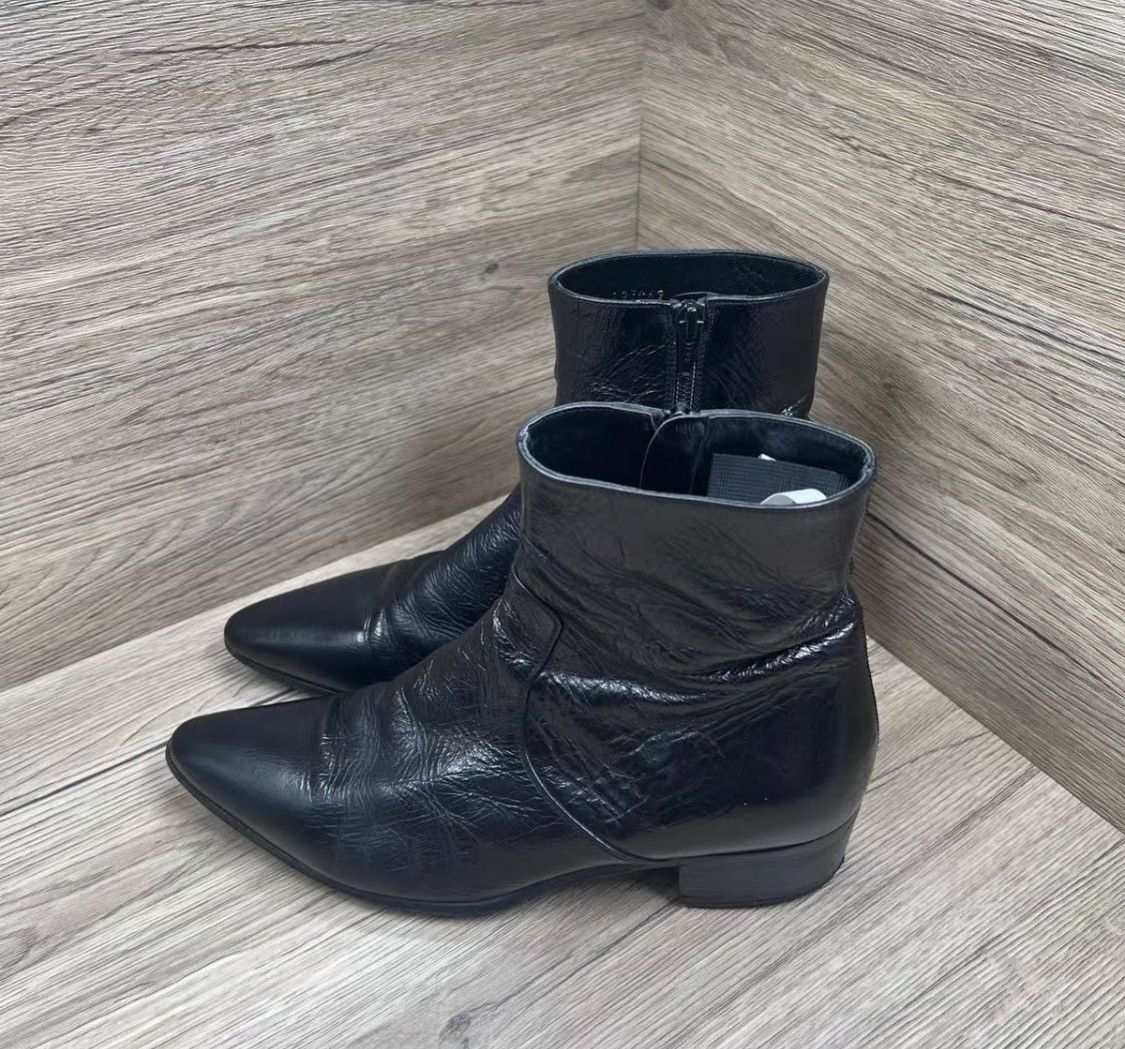 Saint Laurent Paris Saint Laurent Paris Polished Leather High Chelsea Boots Size US 7 / EU 40 - 1 Thumbnail