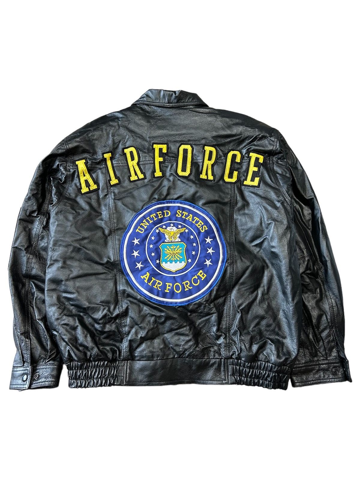 Vintage Vintage 90s K&S Unique U.S Air Force Leather Bomber Jacket Size US L / EU 52-54 / 3 - 2 Thumbnail