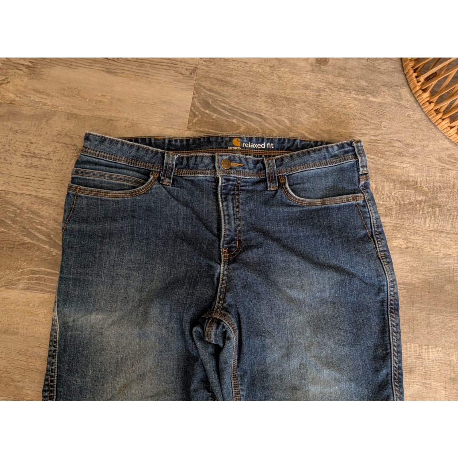Carhartt Carhartt Jeans Womens 14 Regular Fit Denim Straight 36x31 Blue Cotton Polyester Spandex Lined Flannel Workwear 5-Pocket Size 36" / US 14 / IT 50 - 5 Thumbnail