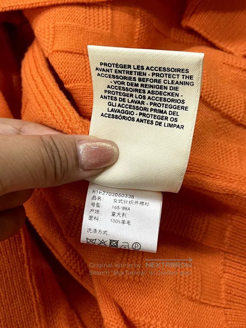 Hermes Hermes Orange Wool Knit Cardigan Logo Jacket Long Sleeve T Size XS / US 0-2 / IT 36-38 - 5 Thumbnail