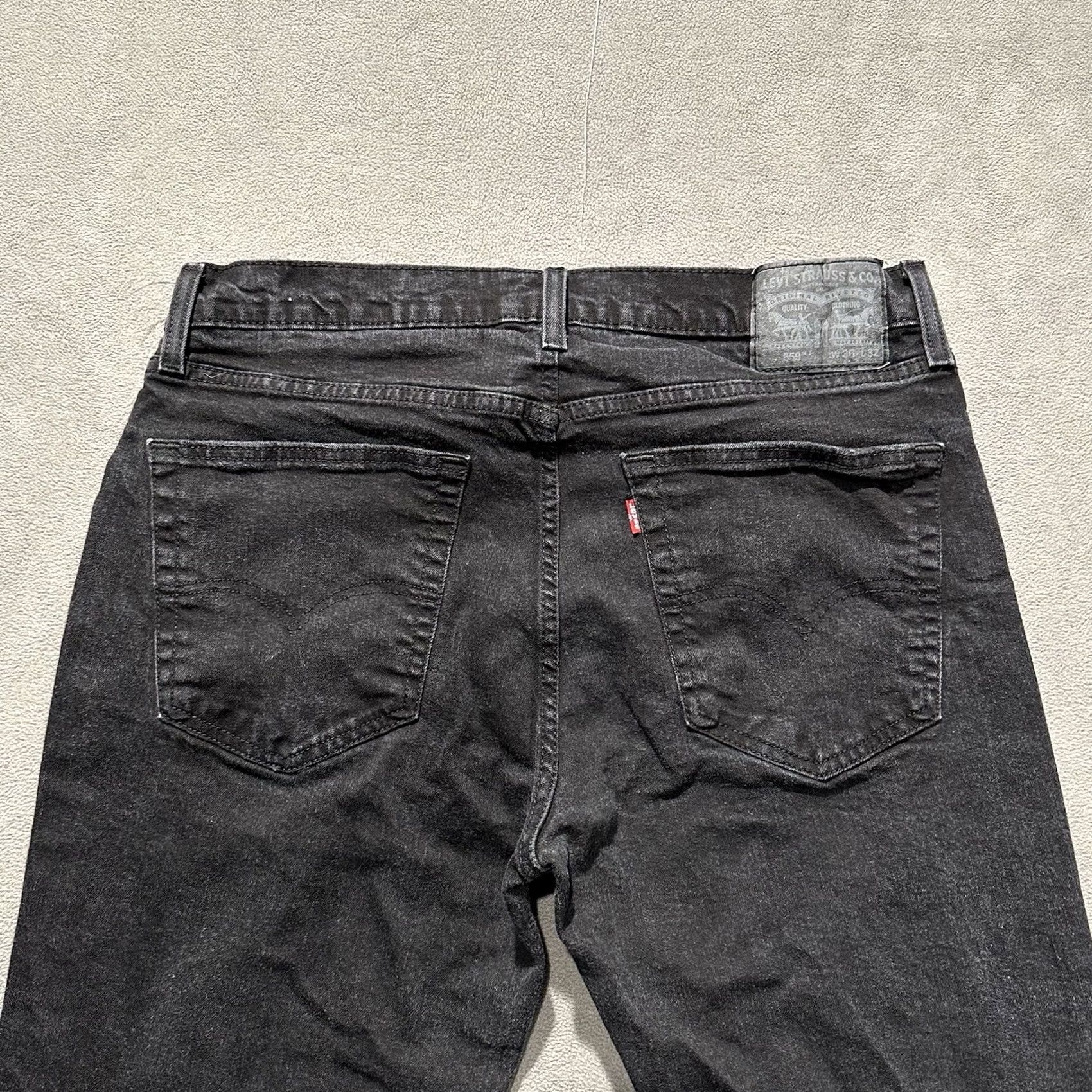 Levi's Levi's Jeans Mens Black Denim Relaxed Fit Straight Leg Stretch 36x32 Size US 36 / EU 52 - 4 Thumbnail