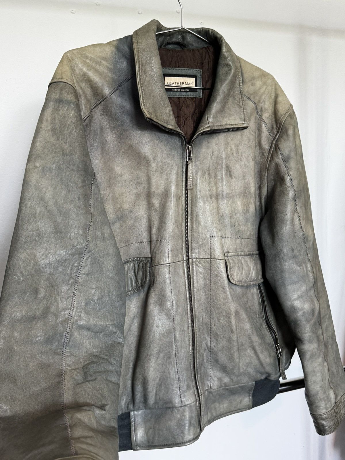 Other Vintage Leather Bomber Jacket Size US L / EU 52-54 / 3 - 3 Thumbnail
