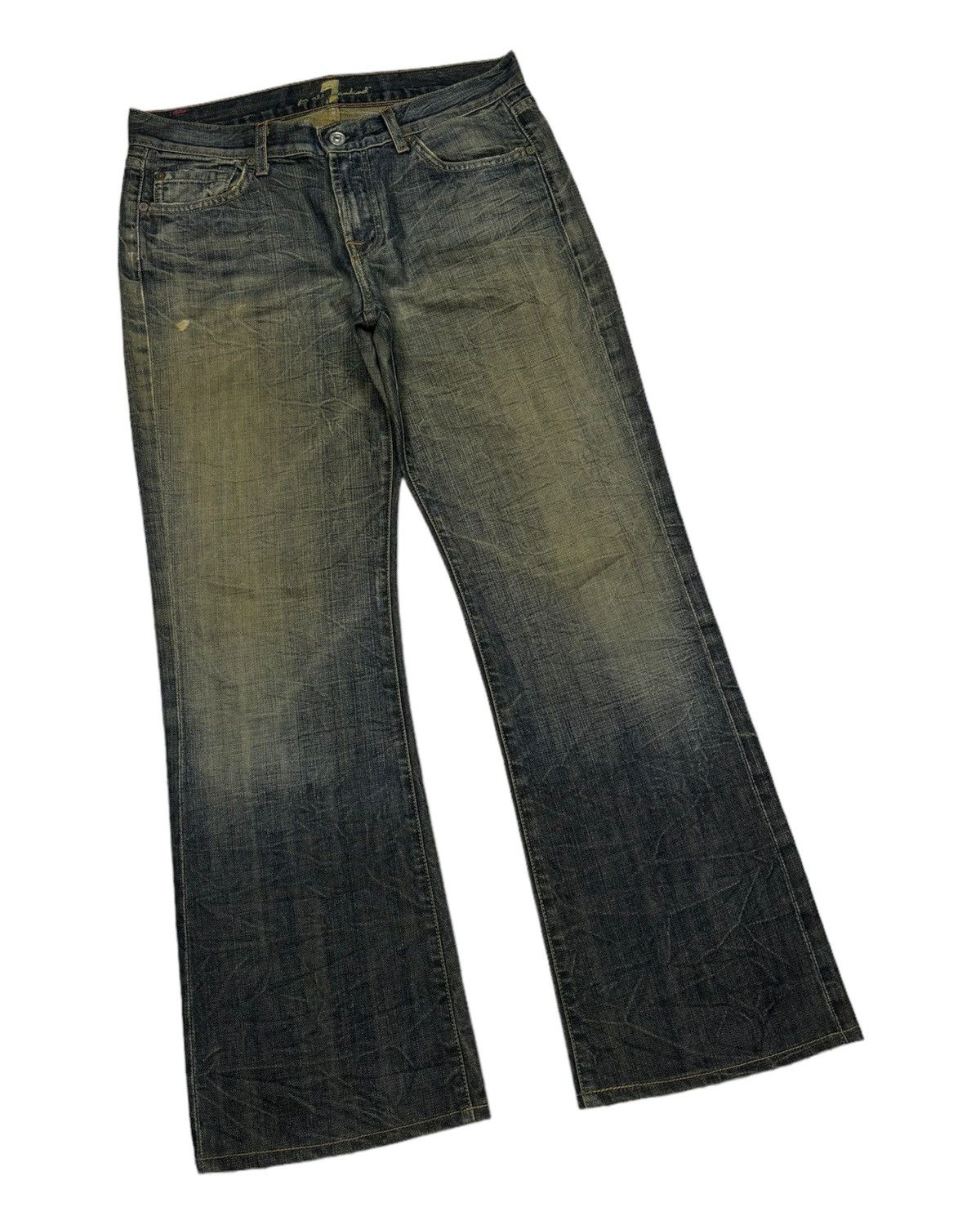 14th Addiction FLARE🔥RUSTY MUD WASH FLARE JEANS 7 FOR ALL MANKIND DENIM Size US 31 - 3 Thumbnail
