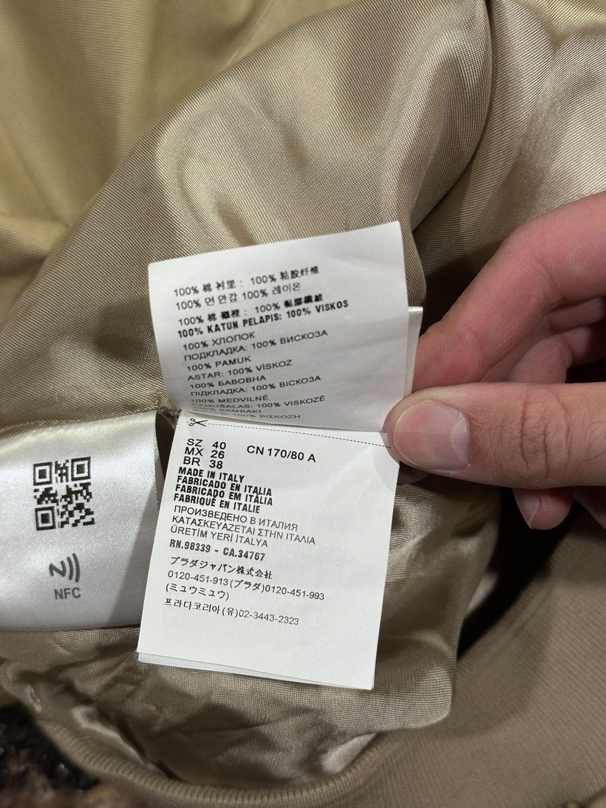 Miu Miu Miu Miu Khaki / Biege Chino Cord Logo Blouson Bomber Jacket Size US M / EU 48-50 / 2 - 19 Thumbnail