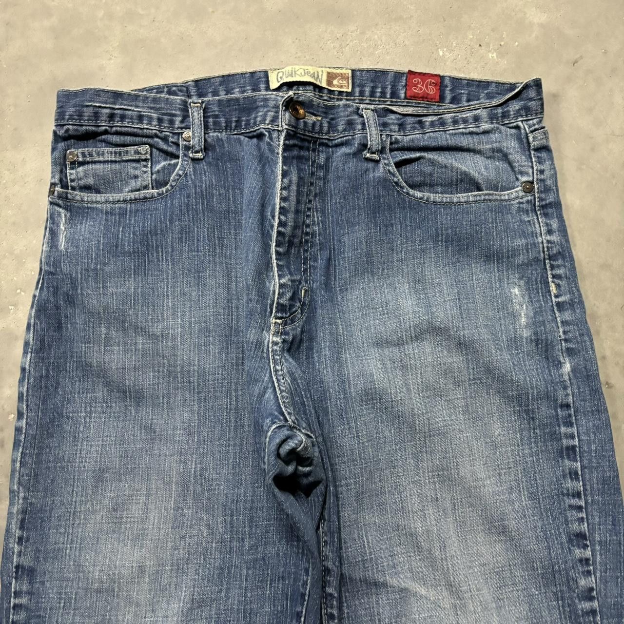Quiksilver × Vintage Crazy Vintage Y2K/2000s Grunge Faded Medium Wash Quiskilvsr Skater Denim Jeans! Size US 34 / EU 50 - 5 Thumbnail