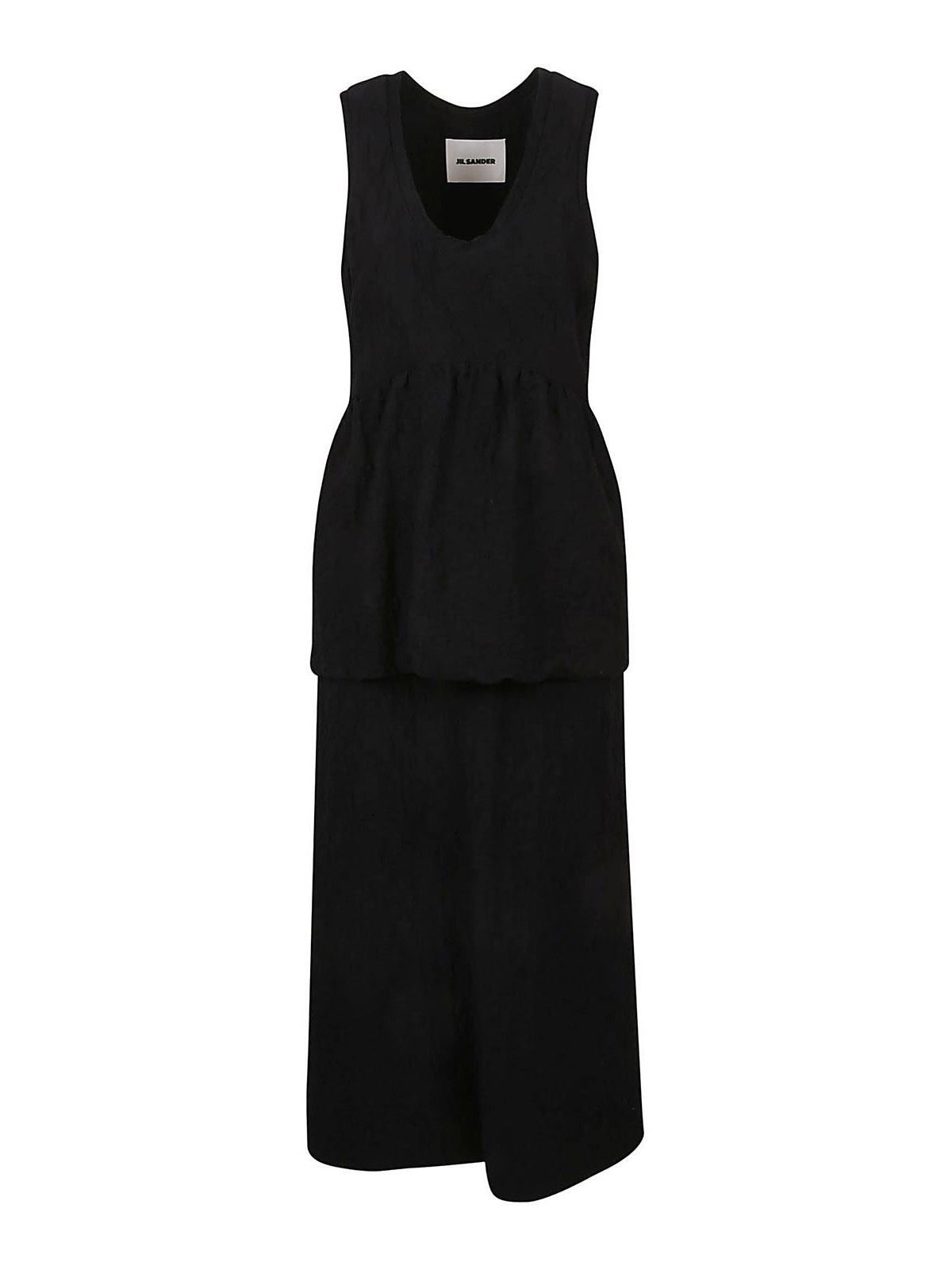 Jil Sander o1w1db10825 Midi Dress in Black Size S / US 4 / IT 40 - 1 Thumbnail
