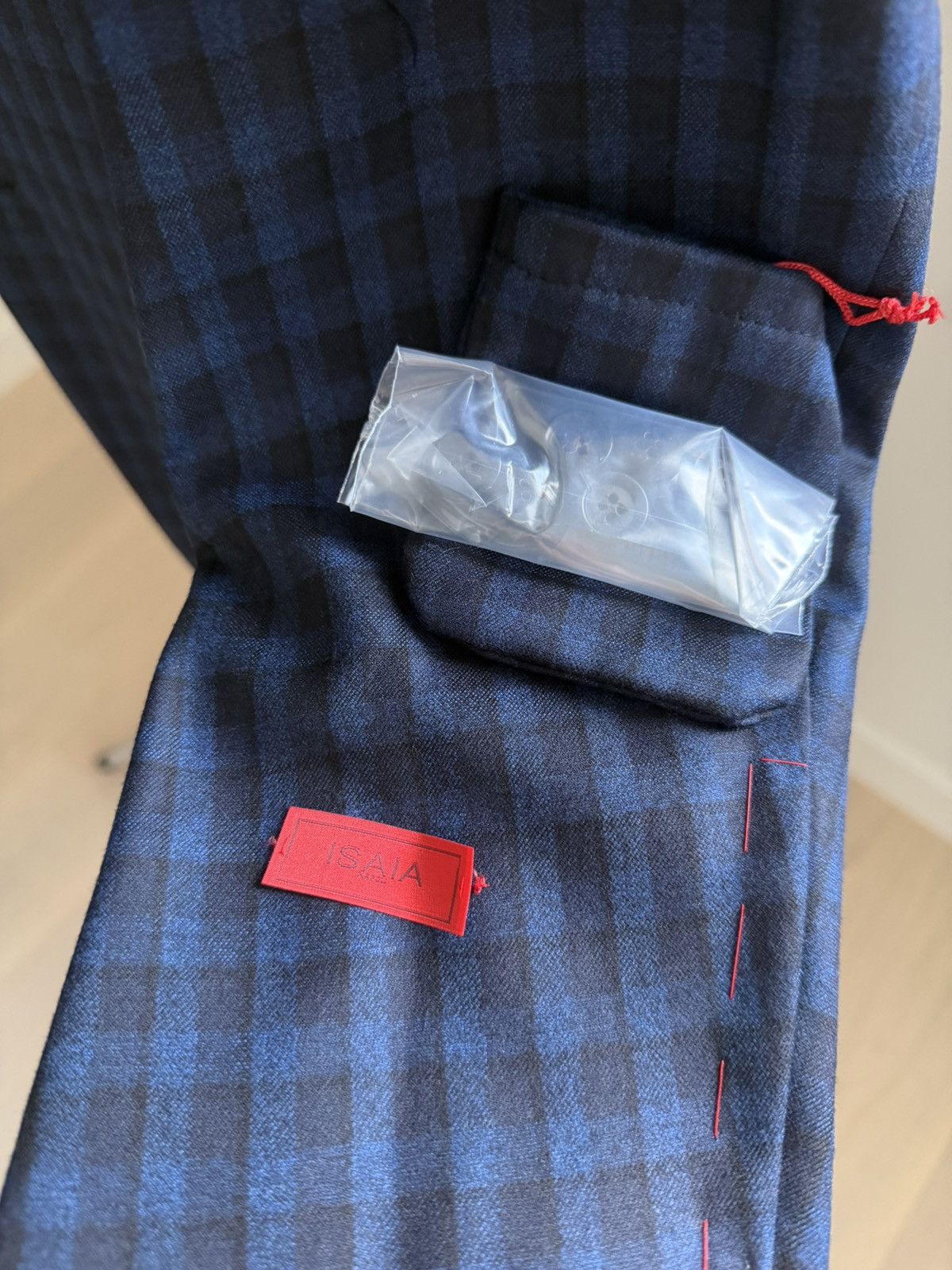 Isaia Isaia Napoli Men’s 40R US / 50 IT Blue Check Blazer Jacket Size 40R - 5 Thumbnail